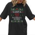 Santa Loves Baseball Moms Ugly Christmas Women T-Shirt