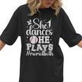 She Dances He Plays Mom Of Both Dance And Baseball Mom Women T-Shirt