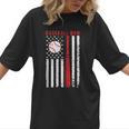 Vintage Baseball Flag Women Baseball Mom Women T-Shirt