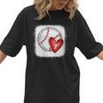 Womens Bleached Custom Baseball Mom Number 7 Heart For Mom Women T-Shirt Womens Bleached Custom Baseball Mom Number 7 Heart For Mom Women T-Shirt