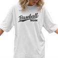 Baseball Mom 1970s Retro Cursive Font Women T-Shirt