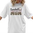 Baseball Mom Leopard Game Day Vibes Baseball Mama Women T-Shirt