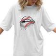 Baseball Mom Pitches Be Crazy Lips Premium Women T-Shirt