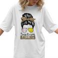 Busy Raising Ballers Tennis Baseball Mom Messy Bun Leopard Women T-Shirt Busy Raising Ballers Tennis Baseball Mom Messy Bun Leopard Women T-Shirt