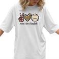 Peace Love Baseball Mom Leopard Print Cheetah Pattern Women T-Shirt Peace Love Baseball Mom Leopard Print Cheetah Pattern Women T-Shirt