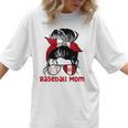Peru Baseball Mom Messy Bun Women T-Shirt Peru Baseball Mom Messy Bun Women T-Shirt