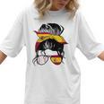Spanish Baseball Mom Messy Bun Spain Baseball Girl Women T-Shirt