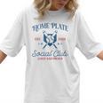 Spring 2024 Season Cute Baseball Mom Home Plate Social Club Women T-Shirt