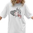 That's My Boy Leopard Heart Baseball Mom Women T-Shirt