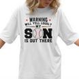 Warning Will Yell Loudly My Son Baseball Mom Women T-Shirt