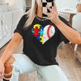 Autism Baseball Heart Autism Puzzle Baseball Mom Women T-Shirt Autism Baseball Heart Autism Puzzle Baseball Mom Women T-Shirt