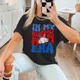 In My Baseball Mom Era Groovy Baseball Mother's Day US Flag Women T-Shirt In My Baseball Mom Era Groovy Baseball Mother's Day US Flag Women T-Shirt