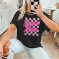 Baseball Mom And Pink Grid Sports Mother Mama Player Women T-Shirt Baseball Mom And Pink Grid Sports Mother Mama Player Women T-Shirt