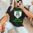 Baseball Mom Quote My Stepson Works From Home Women T-Shirt Baseball Mom Quote My Stepson Works From Home Women T-Shirt