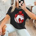 Custom Baseball Mom Number 11 Heart For Mom Mommy Women T-Shirt