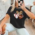 Football Baseball Heart Football Baseball Mom Women T-Shirt