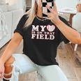 My Heart Is On That Court Baseball Mom Women T-Shirt My Heart Is On That Court Baseball Mom Women T-Shirt