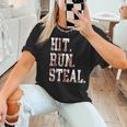 Hit Run Steal Baseball Mom For Women Baseball Women T-Shirt Hit Run Steal Baseball Mom For Women Baseball Women T-Shirt
