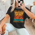 Loud And Proud Baseball Mom Vibrant Colorful Stripe Women T-Shirt Loud And Proud Baseball Mom Vibrant Colorful Stripe Women T-Shirt