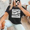 Retro Baseball Mom Summer Groovy Appreciation Women T-Shirt Retro Baseball Mom Summer Groovy Appreciation Women T-Shirt