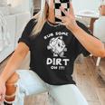 Rub Some Dirt On It Cute Girls Retro Baseball Mom Softball Women T-Shirt