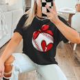 Womens Custom Baseball Mom Number 7 Heart For Mom Mommy Women T-Shirt Womens Custom Baseball Mom Number 7 Heart For Mom Mommy Women T-Shirt