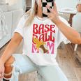 Baseball Mom Game Day Trendy Pink Leopard Mama Premium Women T-Shirt