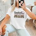 Baseball Mom Leopard Game Day Vibes Baseball Mama Women T-Shirt