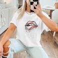 Baseball Mom Pitches Be Crazy Lips Premium Women T-Shirt
