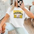 Baseball Mom Sports Mom Yellow Women T-Shirt