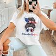 Baseball Mom USA American Flag 4th Of July Women T-Shirt