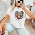 Baseball Mom Valentine Leopard Heart Softball Mother's Day Women T-Shirt