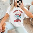 Calm Your Mitts Baseball Mom Mother's Day Softball Mom Premium Women T-Shirt