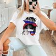 Haitian Baseball Mom Haiti Flag Baseball Girl Women T-Shirt