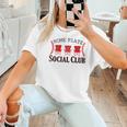 Home Plate Social Club Softball Season Baseball Mom Women T-Shirt