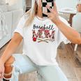 Leopard Baseball Mom Game Day Vibes Mother's Day Women T-Shirt