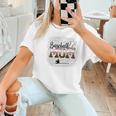 Leopard Baseball Mom Mama Mommy Bleached Women T-Shirt