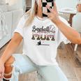 Leopard Baseball Mom Mama Mommy Sport Women T-Shirt