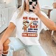Loves Bat And His Momma Baseball Mom Women T-Shirt Loves Bat And His Momma Baseball Mom Women T-Shirt