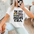 In My Softball Baseball Mom Era Retro Groovy Mom Of Both Women T-Shirt