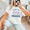 Spring 2024 Season Cute Baseball Mom Here For The Snacks Women T-Shirt Spring 2024 Season Cute Baseball Mom Here For The Snacks Women T-Shirt