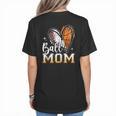 Ball Mom Heart Basketball Baseball Mom Women's T-Shirt Back Print Ball Mom Heart Basketball Baseball Mom Women's T-Shirt Back Print
