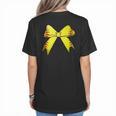 Baseball Bow Baseball Mom Women Baseball Mama Women's T-Shirt Back Print Baseball Bow Baseball Mom Women Baseball Mama Women's T-Shirt Back Print