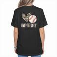 Baseball Game Day Vibes Baseball Mom Mama Leopard Cute Women's T-Shirt Back Print Baseball Game Day Vibes Baseball Mom Mama Leopard Cute Women's T-Shirt Back Print