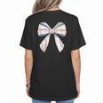 Baseball Mom Coquette Bow Baseball Mama Women's T-Shirt Back Print