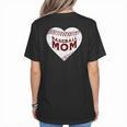 Baseball Mom Heart Love Mother's Day Game Day Support Women's T-Shirt Back Print