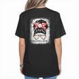 Baseball Mom Messy Bun Hair Player Mom Women's T-Shirt Back Print
