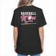 Baseball Mom Pink Ribbon Breast Cancer Awareness Fighters Women's T-Shirt Back Print