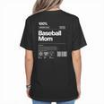 Baseball Mom Graphic Tees For Women Women's T-Shirt Back Print