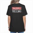 Baseball Mom Warning Uncontrollable Yelling Funny Sign Women's T-Shirt Back Print Baseball Mom Warning Uncontrollable Yelling Funny Sign Women's T-Shirt Back Print